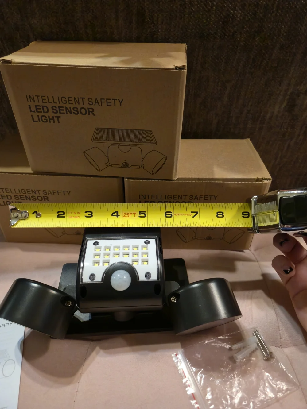 Solar Security Lights, 30 LED Motion Sensor Spotlights, 360° Adjustable IP65 NIB